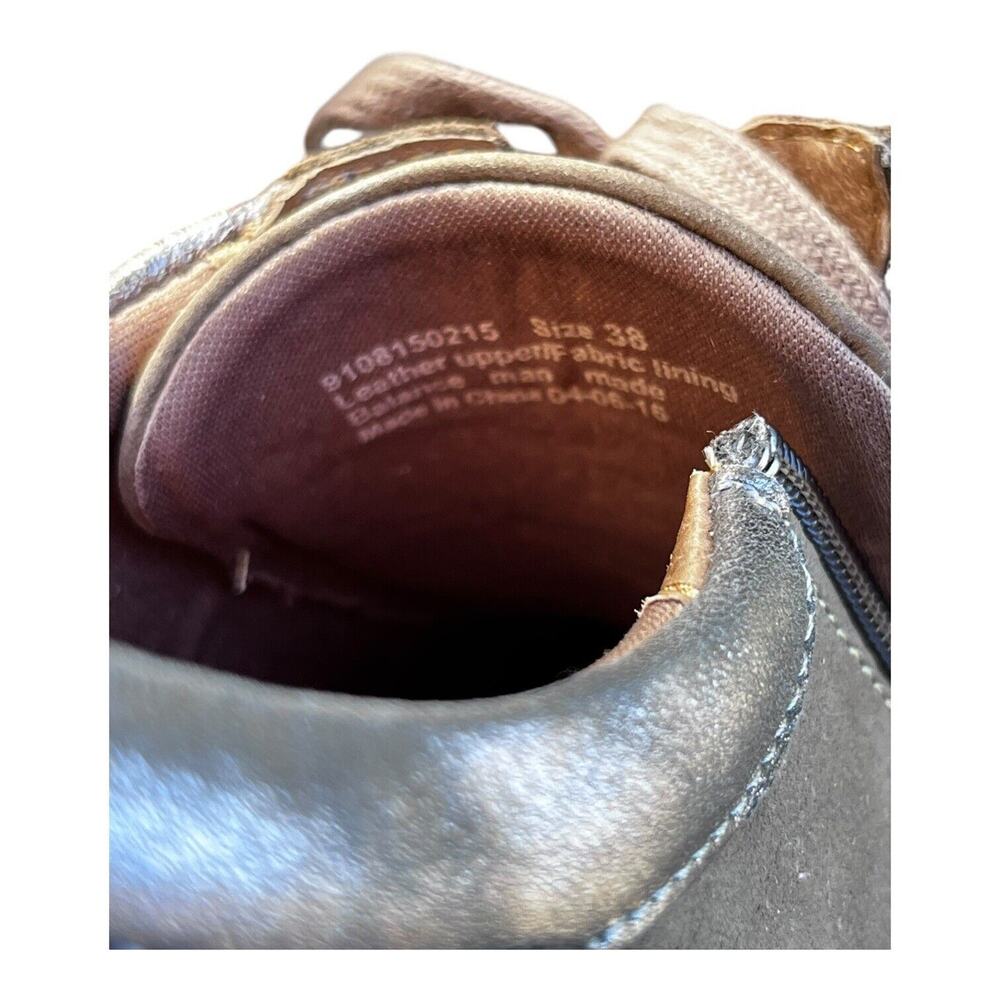 Dansko Loretta Taupe‎ Leather Lace-up Oxford Shoe Metallic Women’s Sz 7.5 EU 38 - Picture 8 of 11